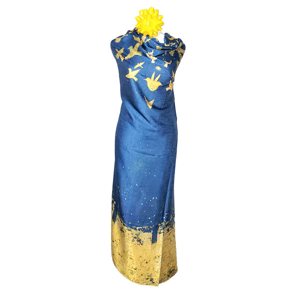 NWT Double Sided Silk Scarf 53"x53" Large Square Shawl Wrap XiangYunSha 36311 - Picture 8 of 10